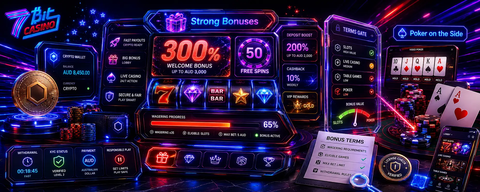 Bonuses look strong, but the terms favour slots