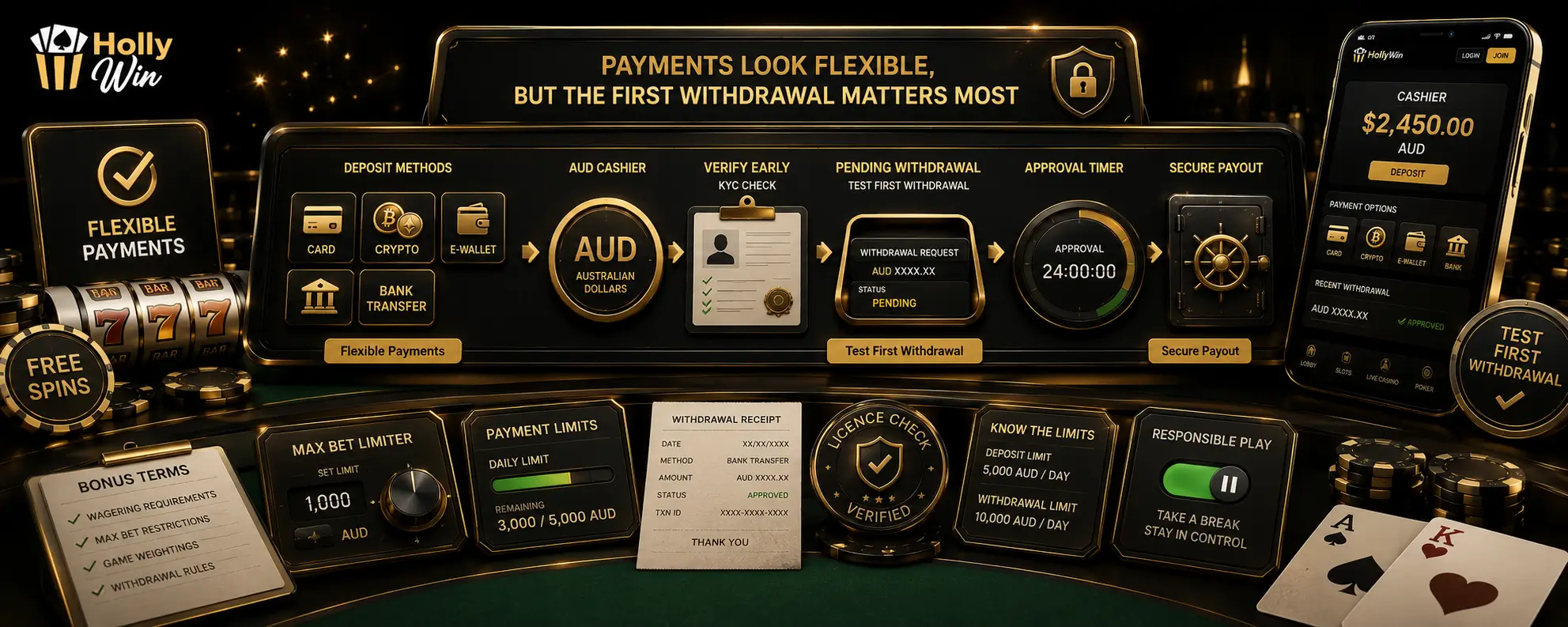 Payments look flexible, but the first withdrawal matters most